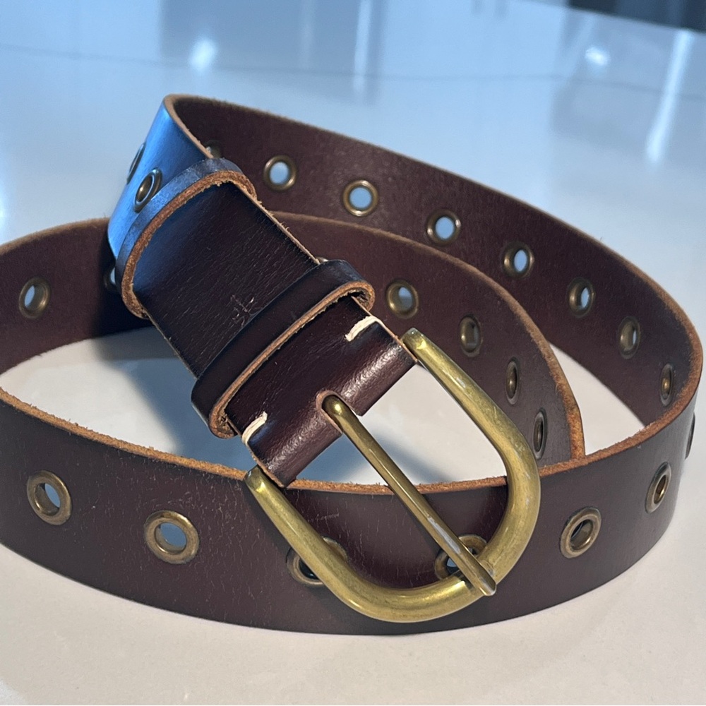 Frye Women’s Brown Leather Grommet Belt size medium